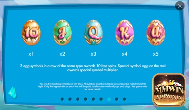 Thu thập 3 quả trứng để nhận thưởng 10 vòng quay miễn phí và hệ số nhân từ x1 đến x5