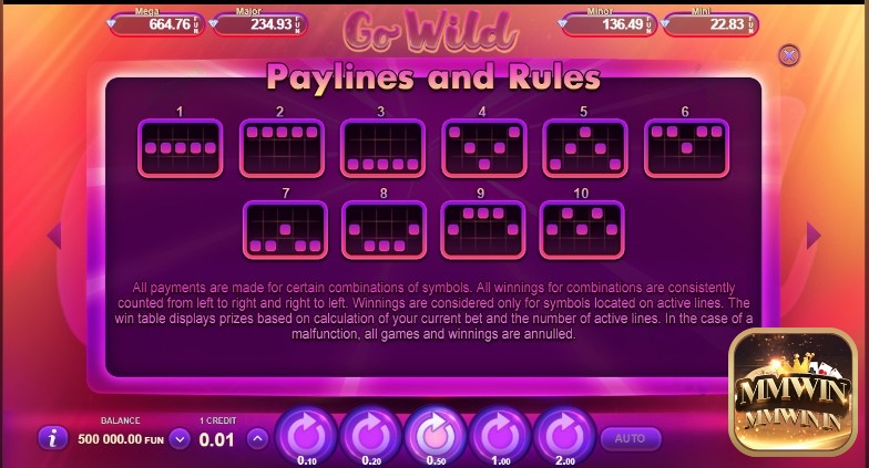 Go Wild cung cấp 10 đường thanh toán khác nhau cho người chơi