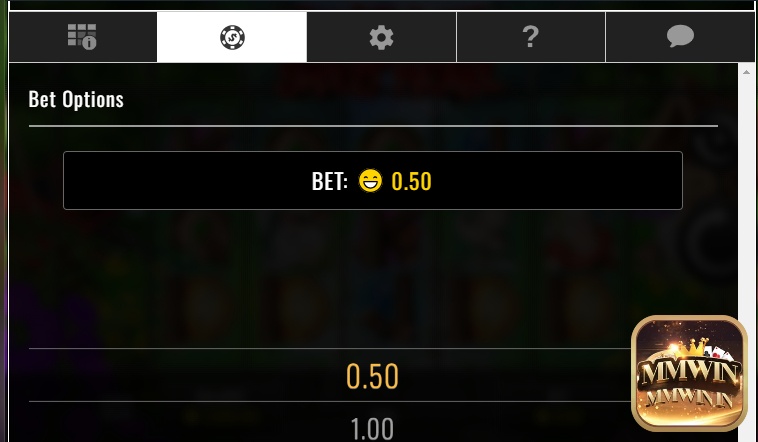Người chơi có thể điều chỉnh số xu cược tùy thích