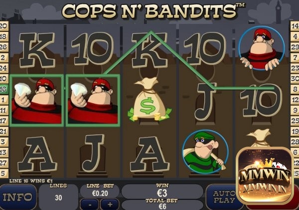  Cops N' Bandits là game slot video 5 cuộn 3 hàng 